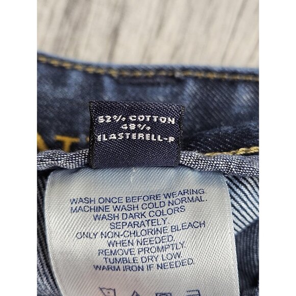 Lands' End Pants Womens 10 Blue Denim Look Cropped Straight Leg Stretch Jeans - Picture 5 of 11